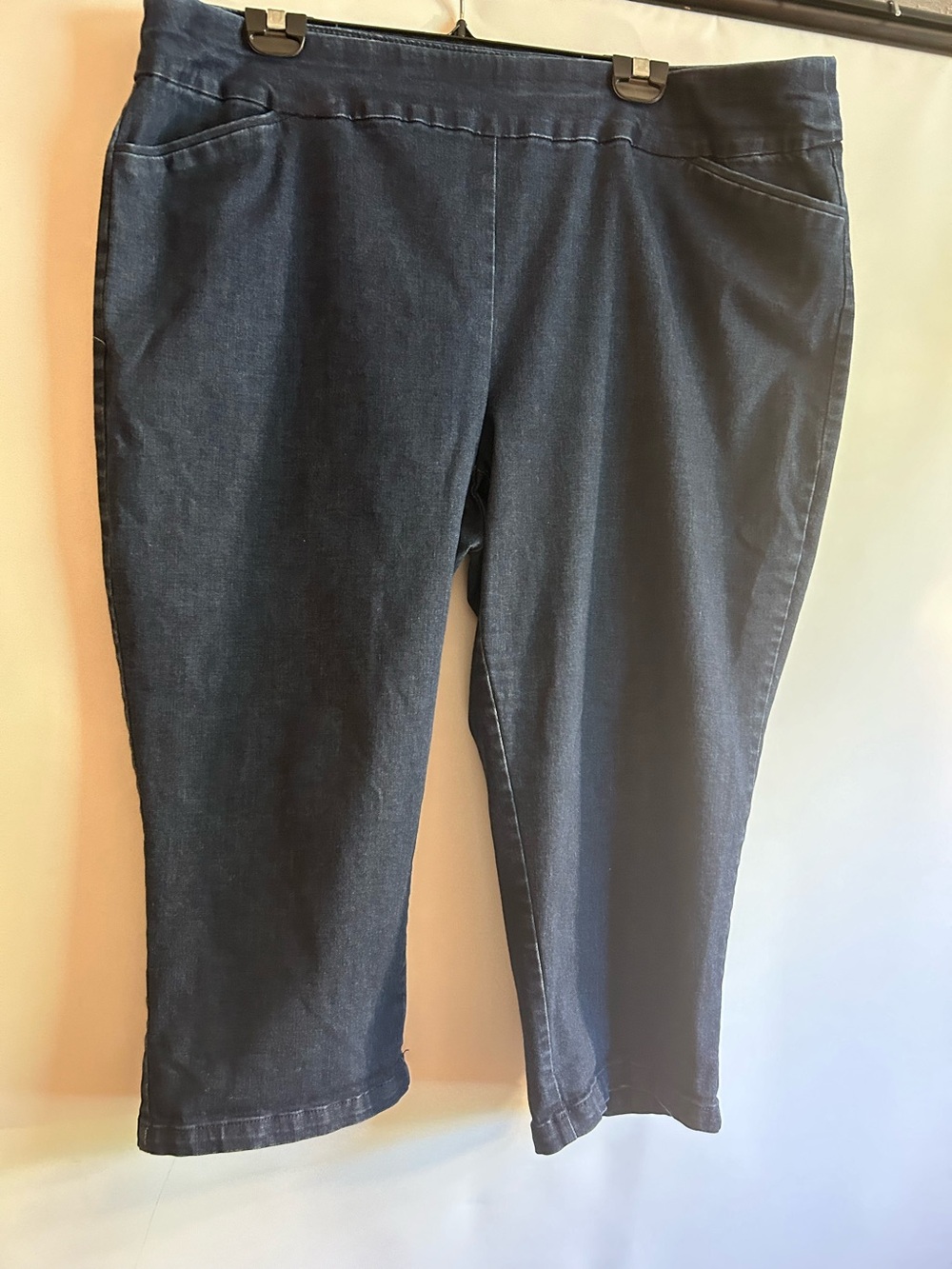 CROFT & BARROW THE EFFORTLESS STRETCH CAPRI DENIM PANTS COTTON BLEND SIZE 20W